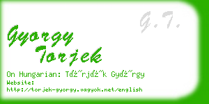 gyorgy torjek business card